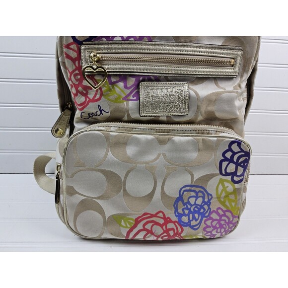 Coach Signature F20795 Poppy Backpack Bookbag - Picture 4 of 16
